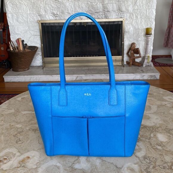 Ralph Lauren Newbury Pocket Shopper French Blue - Picture 1 of 12